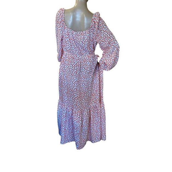 Floral Maxi Boho-Inspired Dress W/Long Sleeves & Button Front By Gaovot - LARGE - Picture 3 of 9
